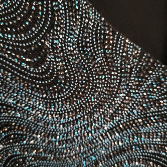 NWT Metaphor Sparkle Metallic blouse blue V-neck open sleeve dressy sparkly NEW - Picture 6 of 10